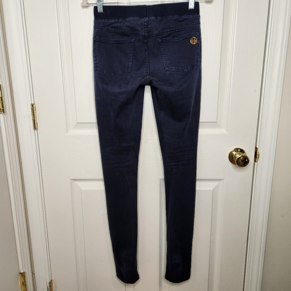 Tory Burch Navy Blue Jean Leggings Jeggings Skinny Size 24 - Picture 5 of 7